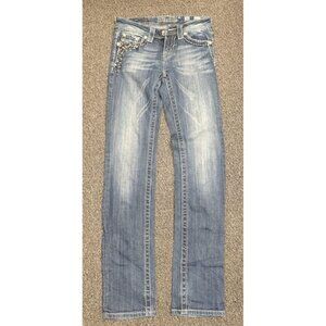 Miss Me Juniors Skinny Jeans Sz 16 Embellished Studded Pockets Bling Denim Y2K